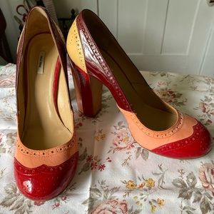 Miu Miu Naplak Patch in Red and Pink color way - SZ 38 US 7.5